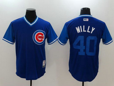 Cubs 40 Willson Contreras Willy Majestic Royal 2017 Players Weekend Nickname Jersey