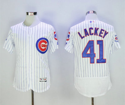 Cubs 41 John Lackey White Flexbase Jersey