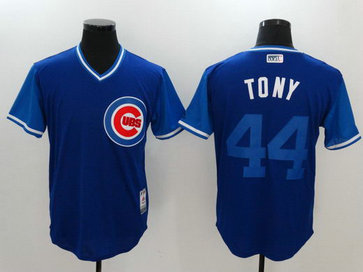 Cubs 44 Anthony Rizzo Tony Majestic Royal 2017 Players Weekend Nickname Jersey