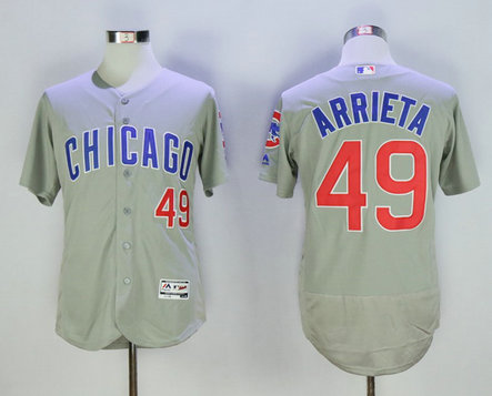 Cubs 49 Jake Arrieta Gray Road Flexbase Jersey