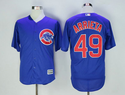 Cubs 49 Jake Arrieta Royal New Cool Base Jersey