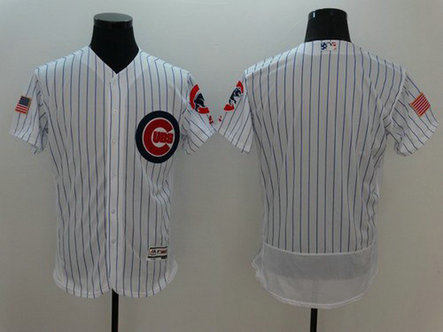 Cubs Blank White Fashion Stars & Stripes Flexbase Jersey