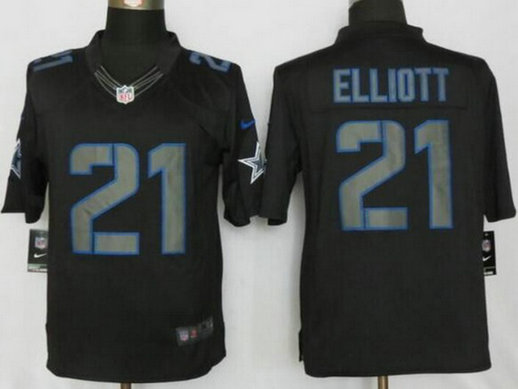 Dallas Cowboys #21 Ezekiel Elliott Black Impact NFL Nike Limited Jersey Dallas Cowboys #21 Ezekiel Elliott Black Impact NFL Nike Limited Jersey