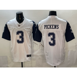Dallas Cowboys 3 Pickens White Color Rush F.U.S.E. Vapor Limited Men Jersey