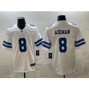 Dallas Cowboys 8 Aikman White Vapor Limited Men Jersey