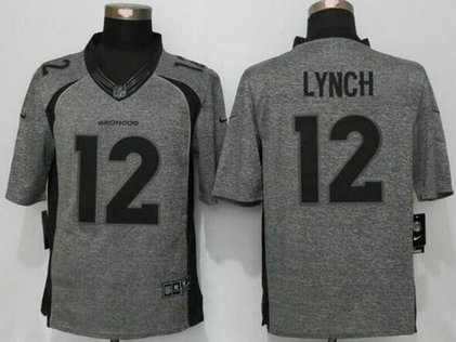 Denver Broncos #12 Paxton Lynch Gray Gridiron Nike NFL Limited Jersey