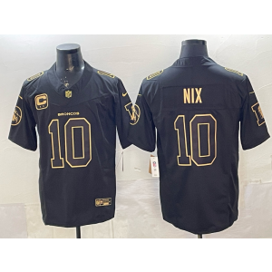 Denver Broncos 10 Nix Black Gold F.U.S.E. Vapor Limited Men Jersey with C Patch