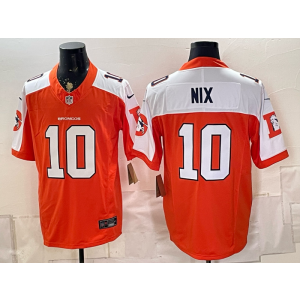 Denver Broncos 10 Nix White Orange Thanksgiving Day F.U.S.E. Vapor Limited Men Jersey