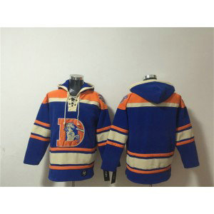 Denver Broncos Blank Orange Ageless Must-Have Lace-Up Pullover Hoodie