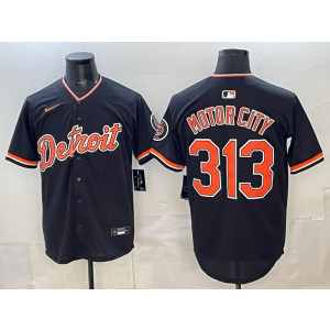 Detrio Tigers 313 Motor City Black Cool Base Men Jersey