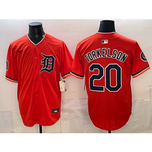 Detroit Tigers 20 TORKELSON Orange Cool Base Men Jersey