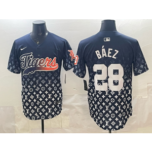 Detroit Tigers 28 Baez Navy Baseball Men Jersey