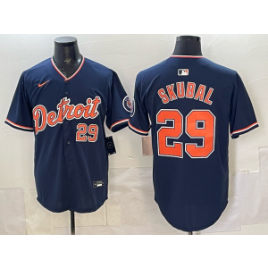 Detroit Tigers 29 Skuba Navy Cool Base Men Jersey