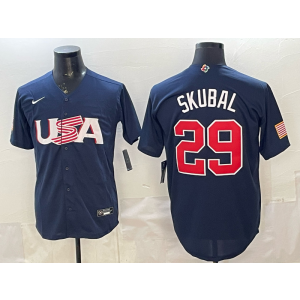 Detroit Tigers 29 Skubal Blue World Cup Cool Base Men Jersey