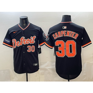 Detroit Tigers 30 Carpenter Black Cool Base Men Jersey