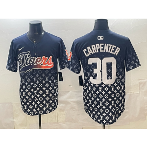 Detroit Tigers 30 Carpenter Navy Baseball Men Jersey