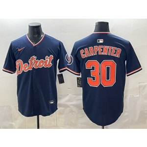 Detroit Tigers 30 Carpenter Navy Cool Base Men Jersey