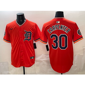 Detroit Tigers 30 Carpenter Orange Cool Base Men Jersey