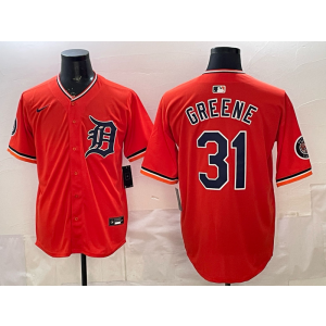 Detroit Tigers 31 GREENE Orange Cool Base Men Jersey