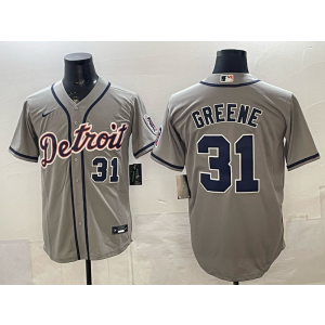 Detroit Tigers 31 Greene Grey Cool Base Men Jersey