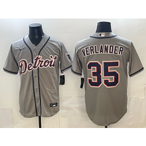 Detroit Tigers 35 Verlander Grey Cool Base Men Jersey