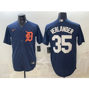 Detroit Tigers 35 Verlander Navy Cool Base Men Jersey