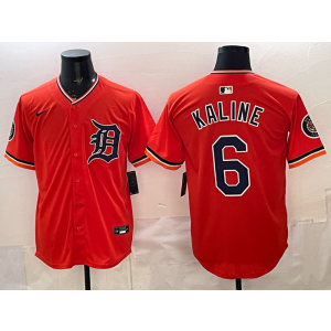 Detroit Tigers 6 Al Kaline Orange Cool Base Men Jersey