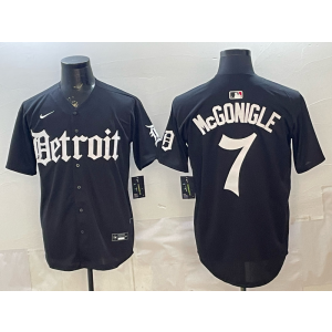 Detroit Tigers 7 McGonigle Black Cool Base Men Jersey