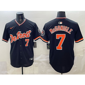 Detroit Tigers 7 McGonigle Black Cool Base Men Jerseys
