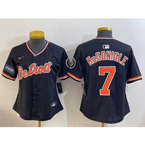 Detroit Tigers 7 McGonigle Black Cool Base Women Jersey