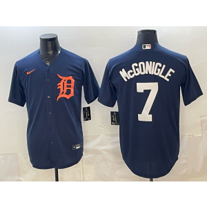 Detroit Tigers 7 McGonigle Blue Cool Base Men Jersey