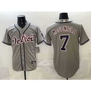 Detroit Tigers 7 McGonigle Grey Cool Base Men Jersey