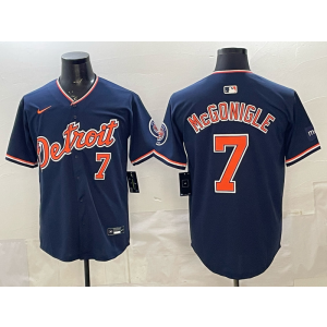 Detroit Tigers 7 McGonigle Navy Cool Base Men Jerseys