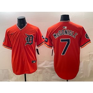 Detroit Tigers 7 McGonigle Orange Cool Base Men Jersey