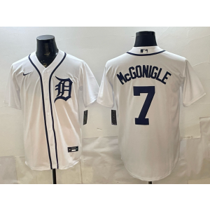 Detroit Tigers 7 McGonigle White Cool Base Men Jersey