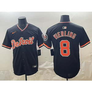 Detroit Tigers 8 Vierling Black Cool Base Men Jersey