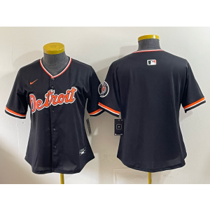 Detroit Tigers Blank Black Cool Base Women Jersey