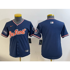 Detroit Tigers Blank Navy Cool Base Youth Jersey