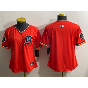 Detroit Tigers Blank Orange Cool Base Women Jersey