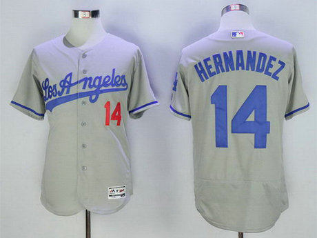 Dodgers 14 Enrique Hernandez Grey Collection Player Flexbase Jersey