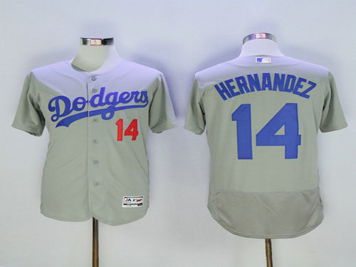 Dodgers 14 Enrique Hernandez Grey Flexbase Jersey