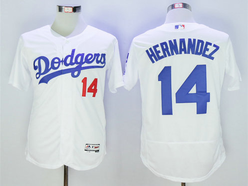 Dodgers 14 Enrique Hernandez White Flexbase Jersey