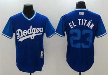 Dodgers 23 Adrian Gonzalez El Titan Majestic Royal 2017 Players Weekend Nickname Jersey
