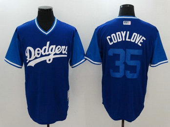 Dodgers 35 Cody Bellinger Codylove Majestic Navy 2017 Players Weekend Nickname Jersey