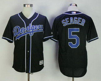 Dodgers 5 Corey Seager Black Cool Base Jersey