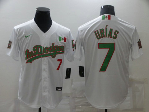 Dodgers 7 Julio Urias White Mexico Cool Base Jersey