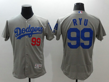 Dodgers 99 Hyun-Jin Ryu Grey Flexbase Jersey