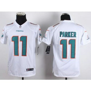 Draft Nike Dolphins 11 DeVante Parker White Youth Stitched NFL  Jersey