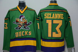 Ducks 13 Teemu Selanne Green CCM Jersey