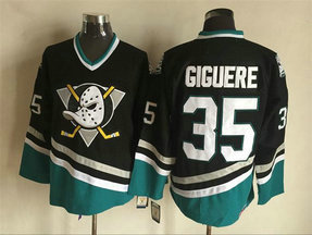 Ducks 35 Jean Sebastien Giguere Black CCM Jersey